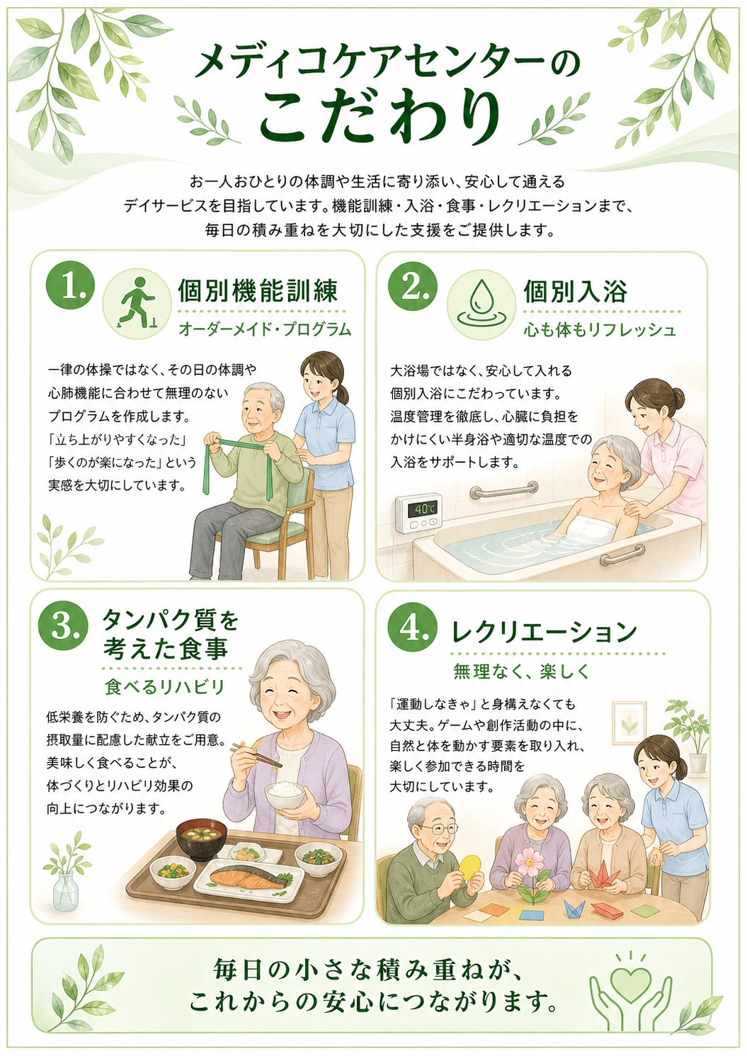 メディコケアセンターのこだわりパンフレット